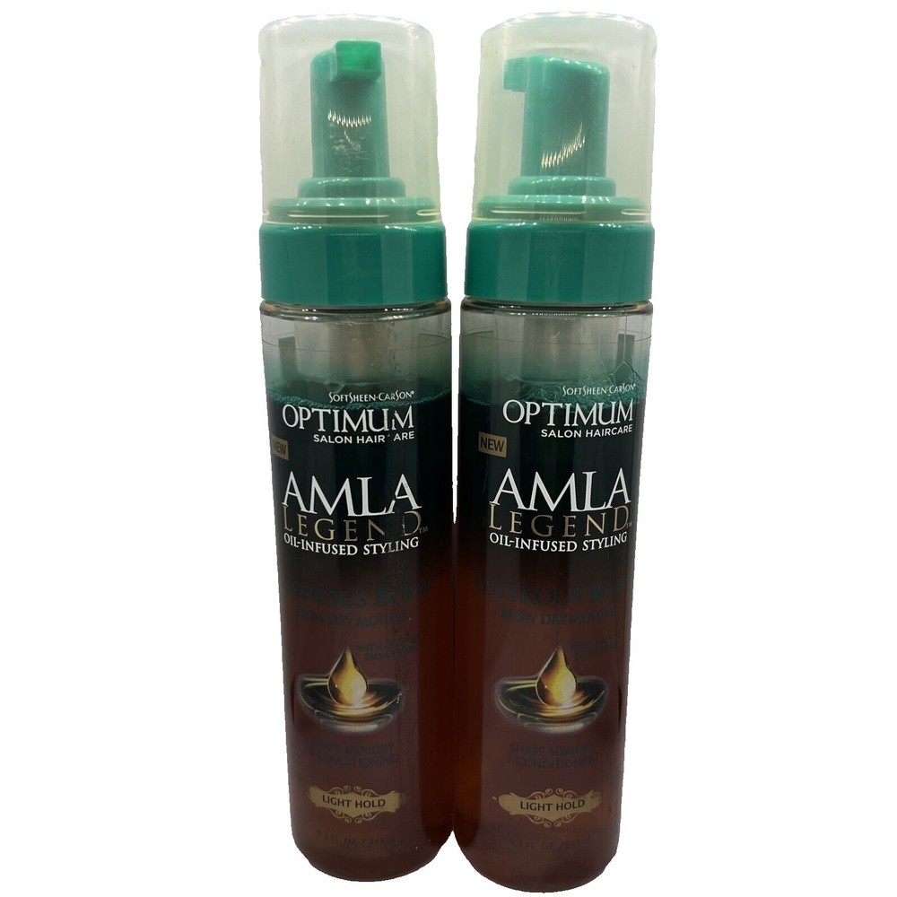 2 Pack SoftSheen Amla Oil Infused Styling Blow Dry Mousse 8.3 oz Light Hold